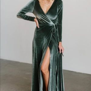 Velvet Wrap Maxi Dress